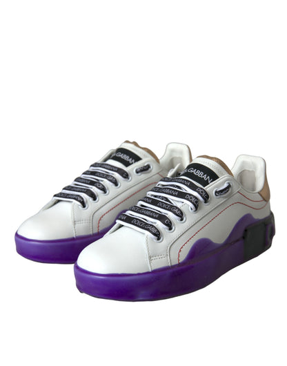 Zapatillas bajas Portofino de piel blanca