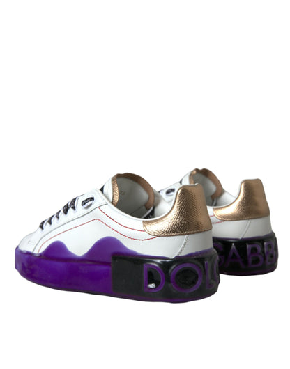 Zapatillas bajas Portofino de piel blanca