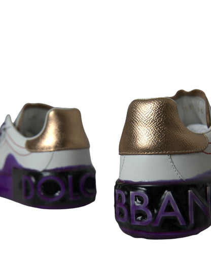 Zapatillas bajas Portofino de piel blanca