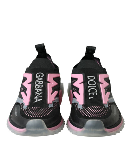 Zapatillas Sorrento negras y rosas sin cordones