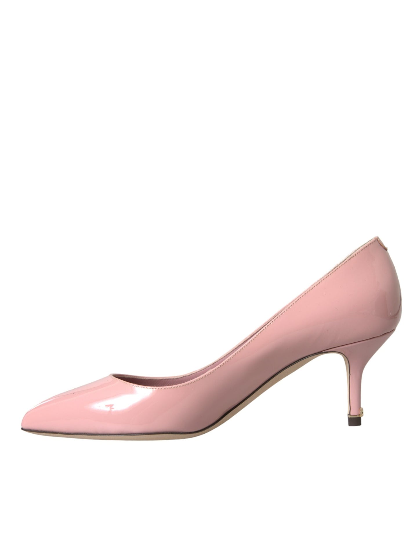 Zapatos de tacón de charol rosa claro