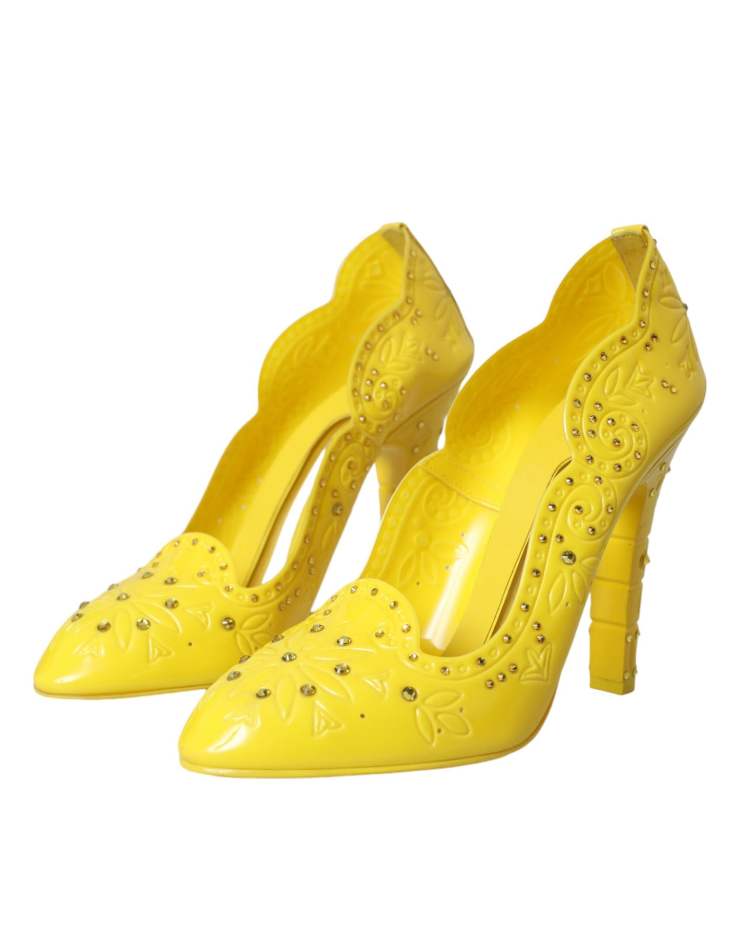 Zapatos de tacón CINDERELLA con cristales amarillos