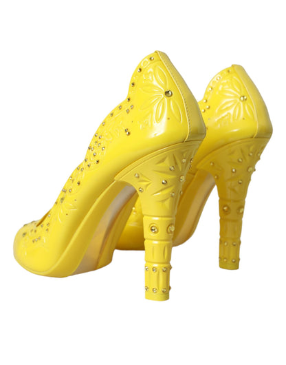 Zapatos de tacón CINDERELLA con cristales amarillos