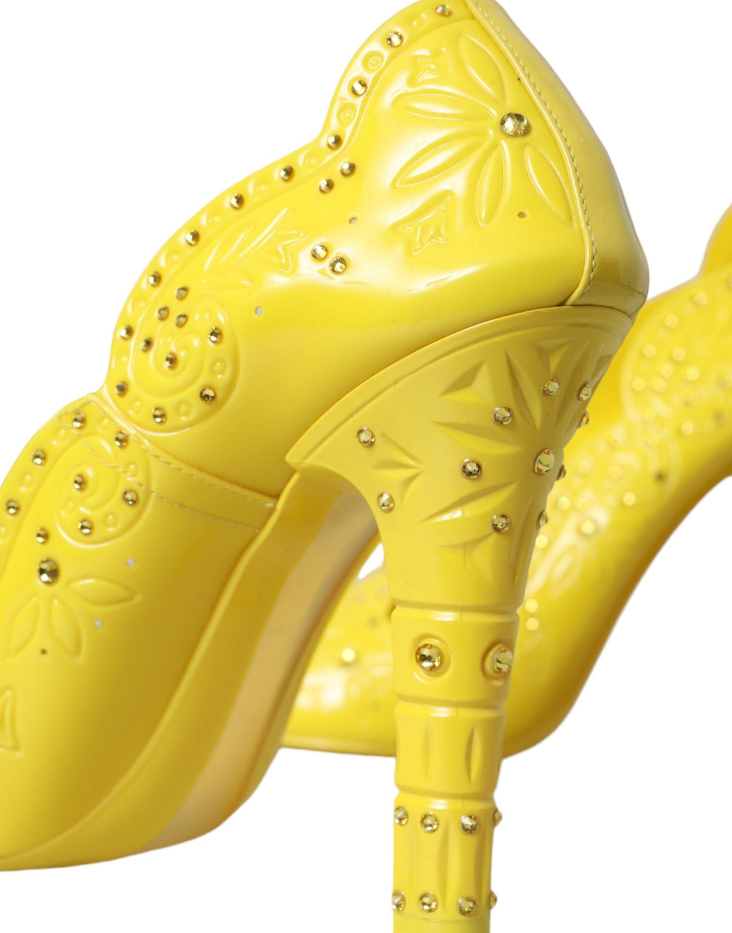 Zapatos de tacón CINDERELLA con cristales amarillos
