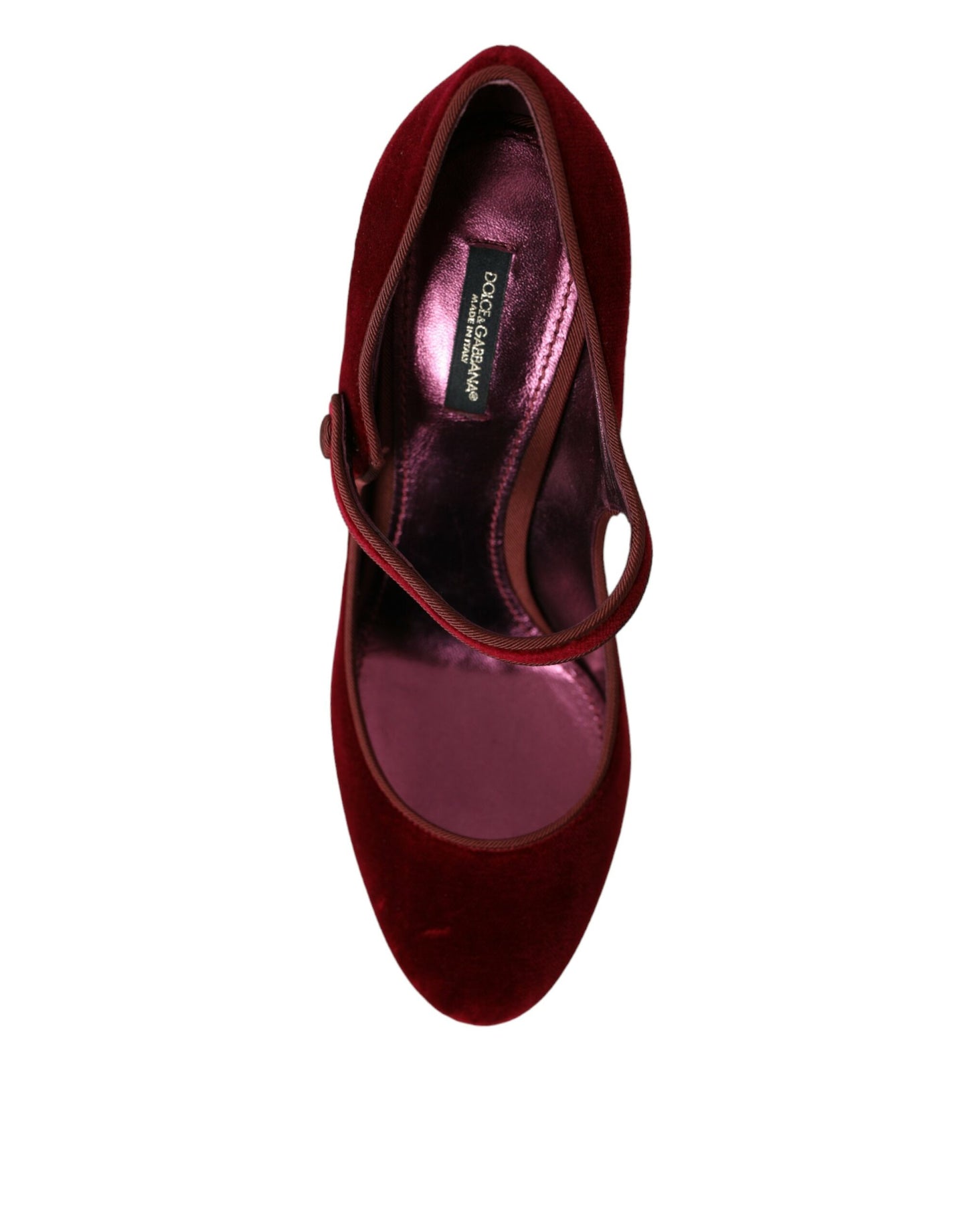 Zapatos Mary Jane de terciopelo rojo con cristales dorados y tacones