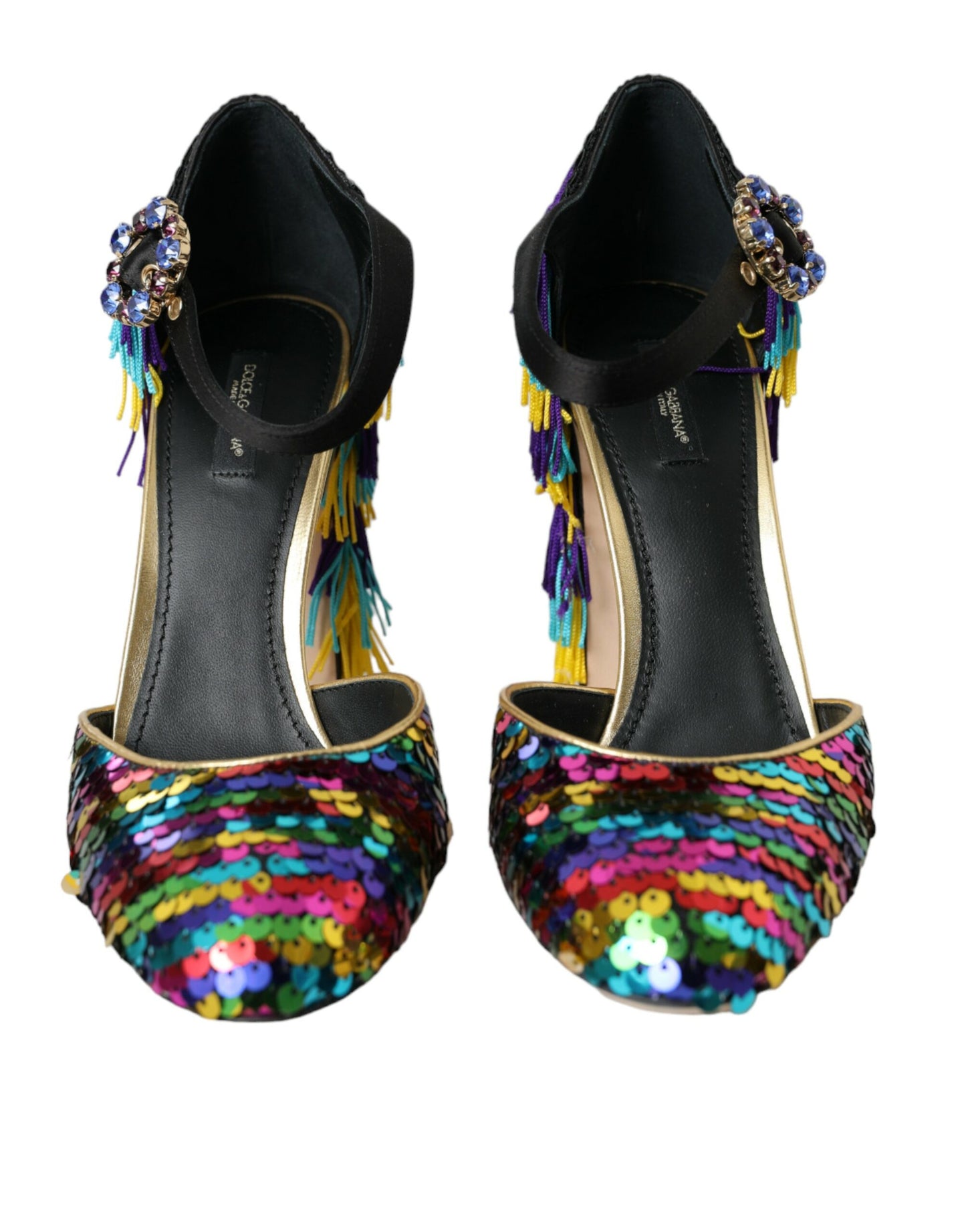 Zapatos Mary Jane con cristales y lentejuelas multicolores