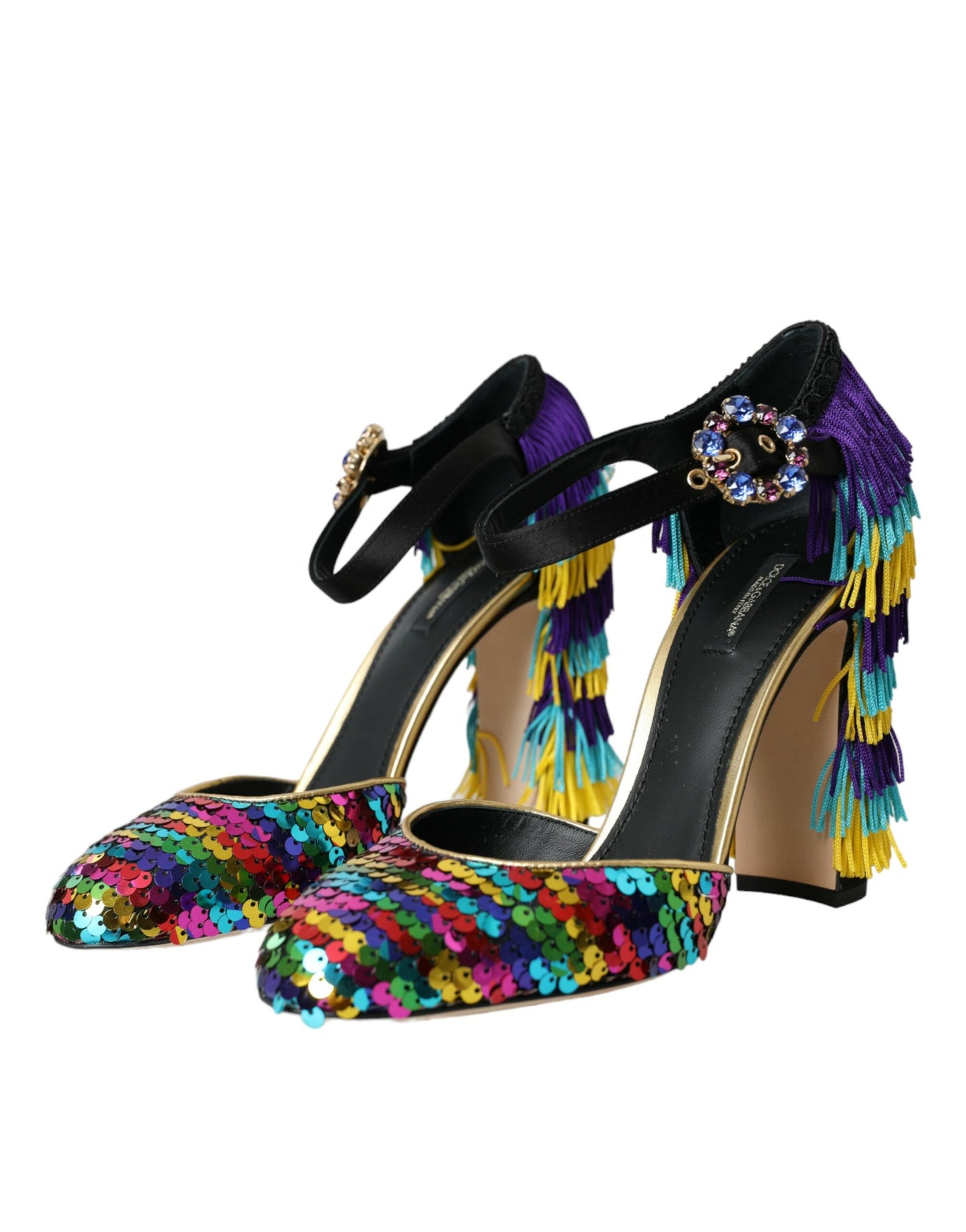 Zapatos Mary Jane con cristales y lentejuelas multicolores