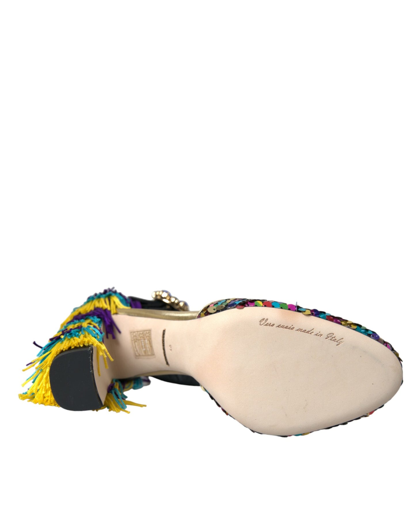 Zapatos Mary Jane con cristales y lentejuelas multicolores