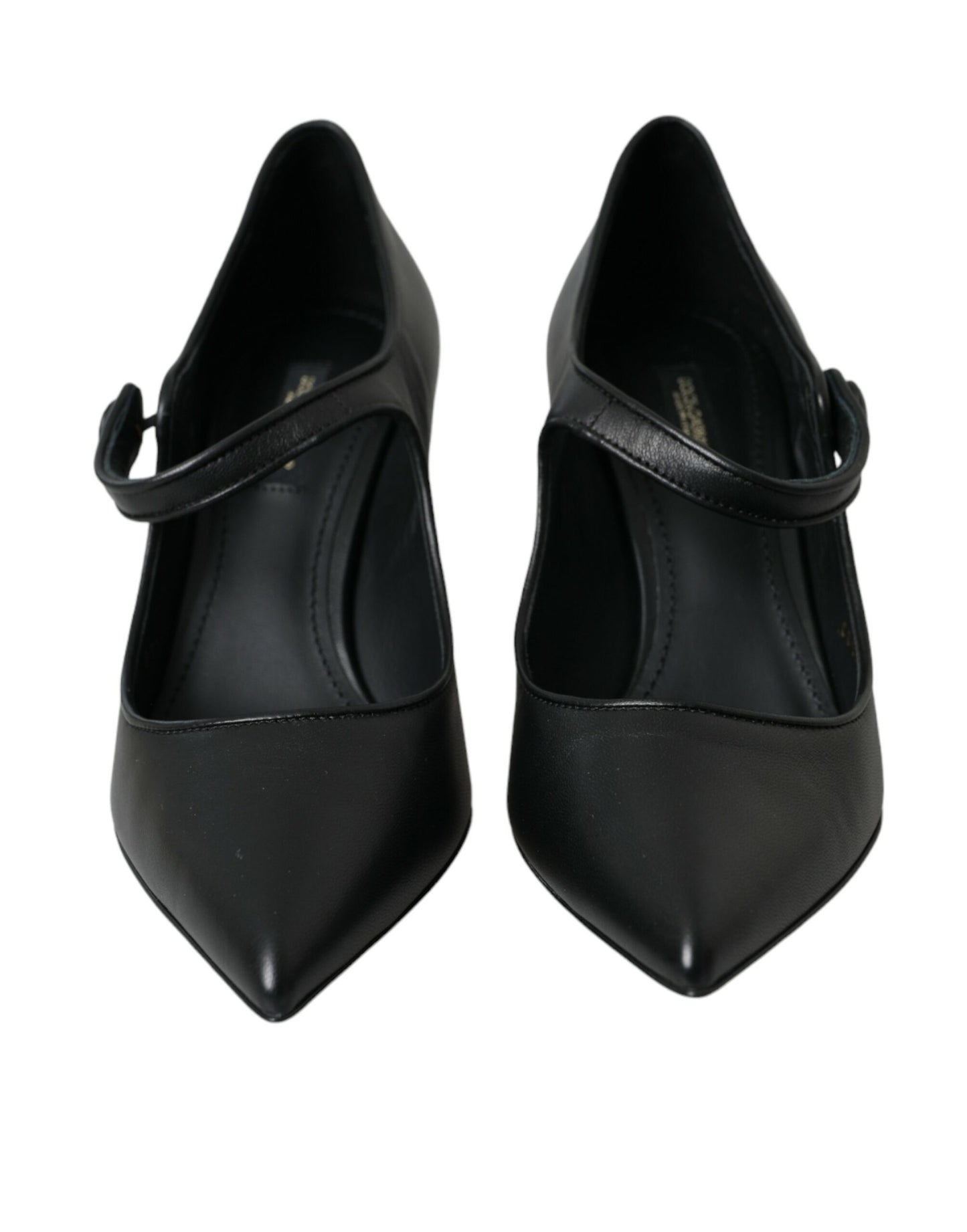 Zapatos Mary Jane de tacón con logo en cuero negro