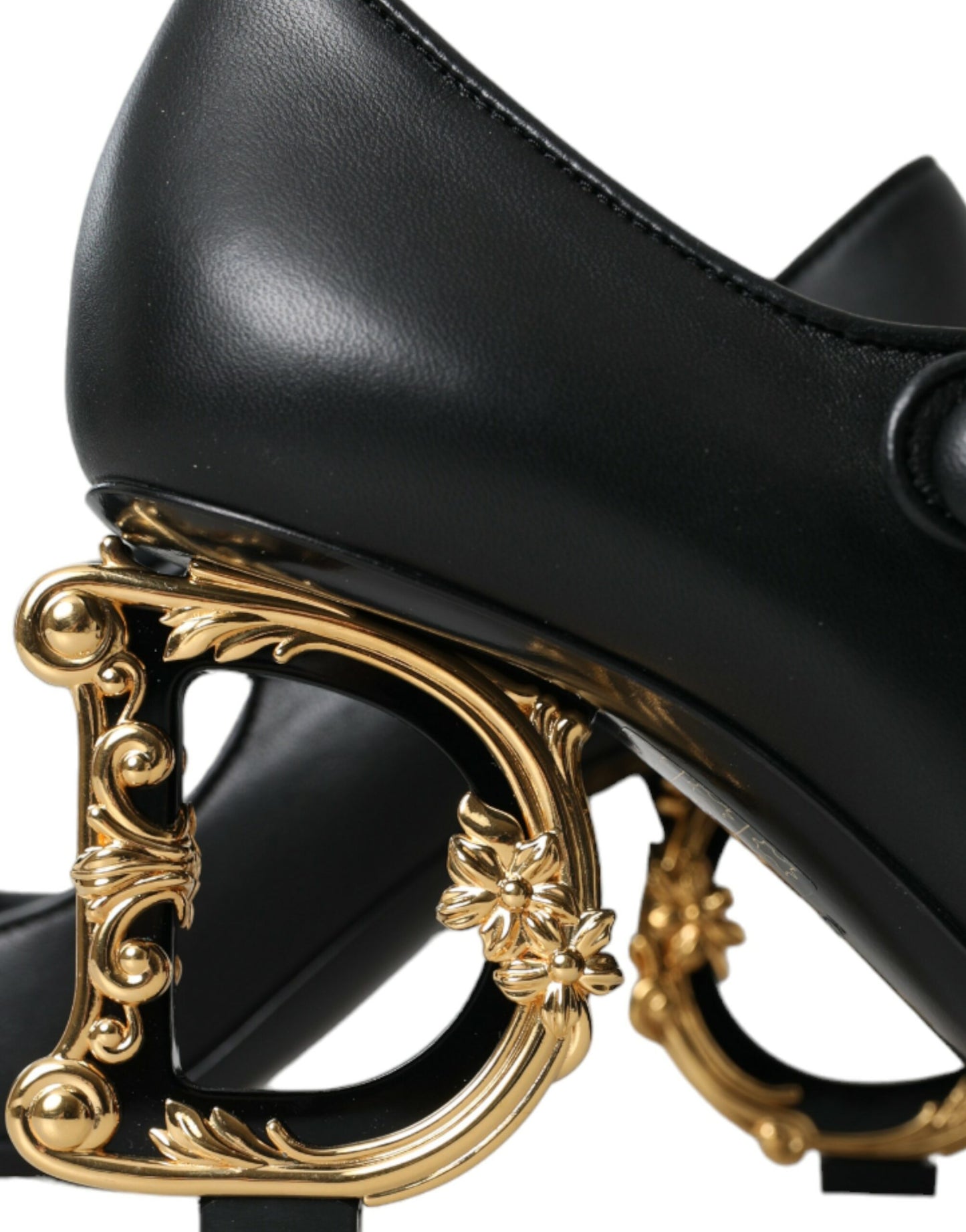 Zapatos Mary Jane de tacón con logo en cuero negro