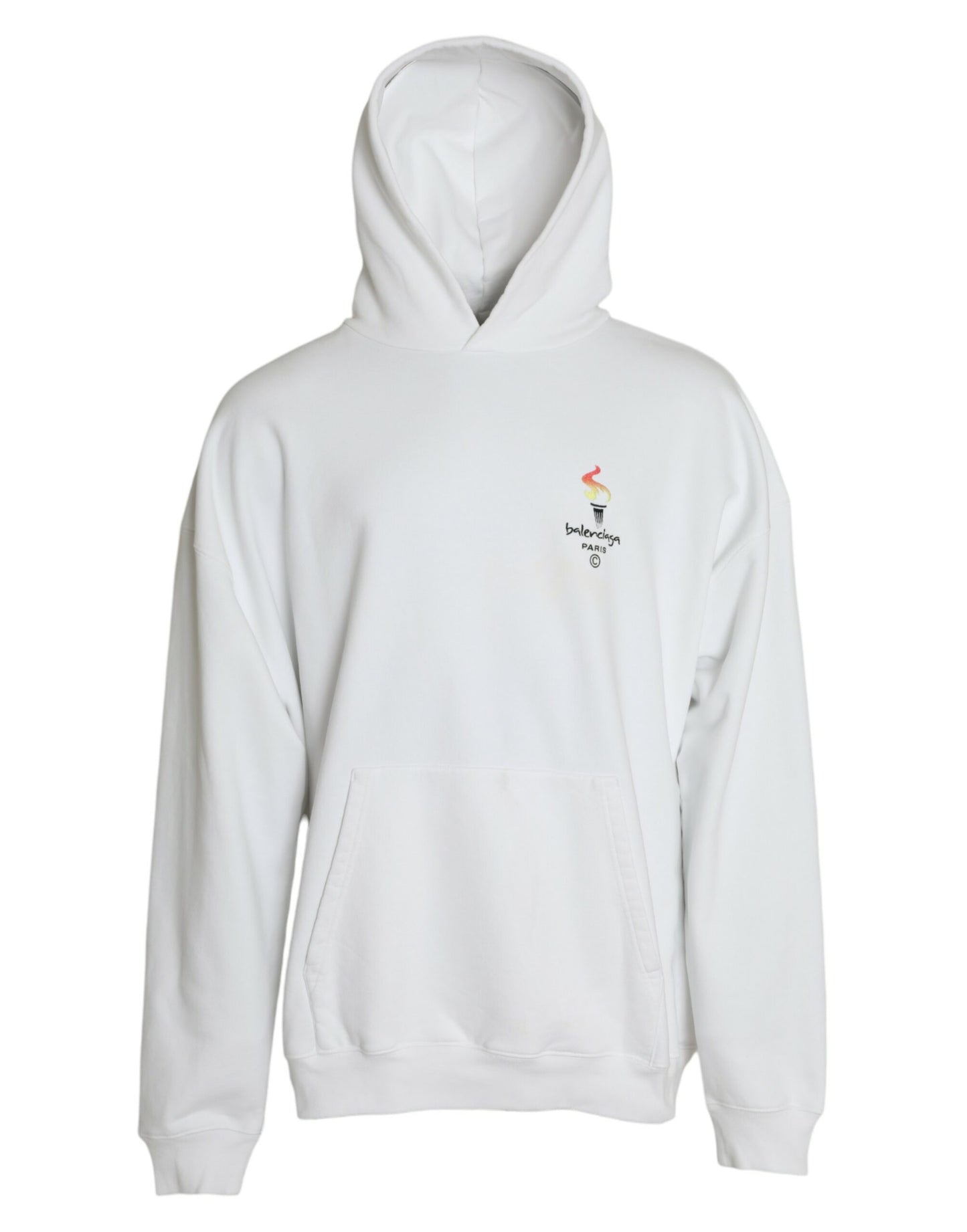 Sudadera con capucha y logotipo de algodón blanco