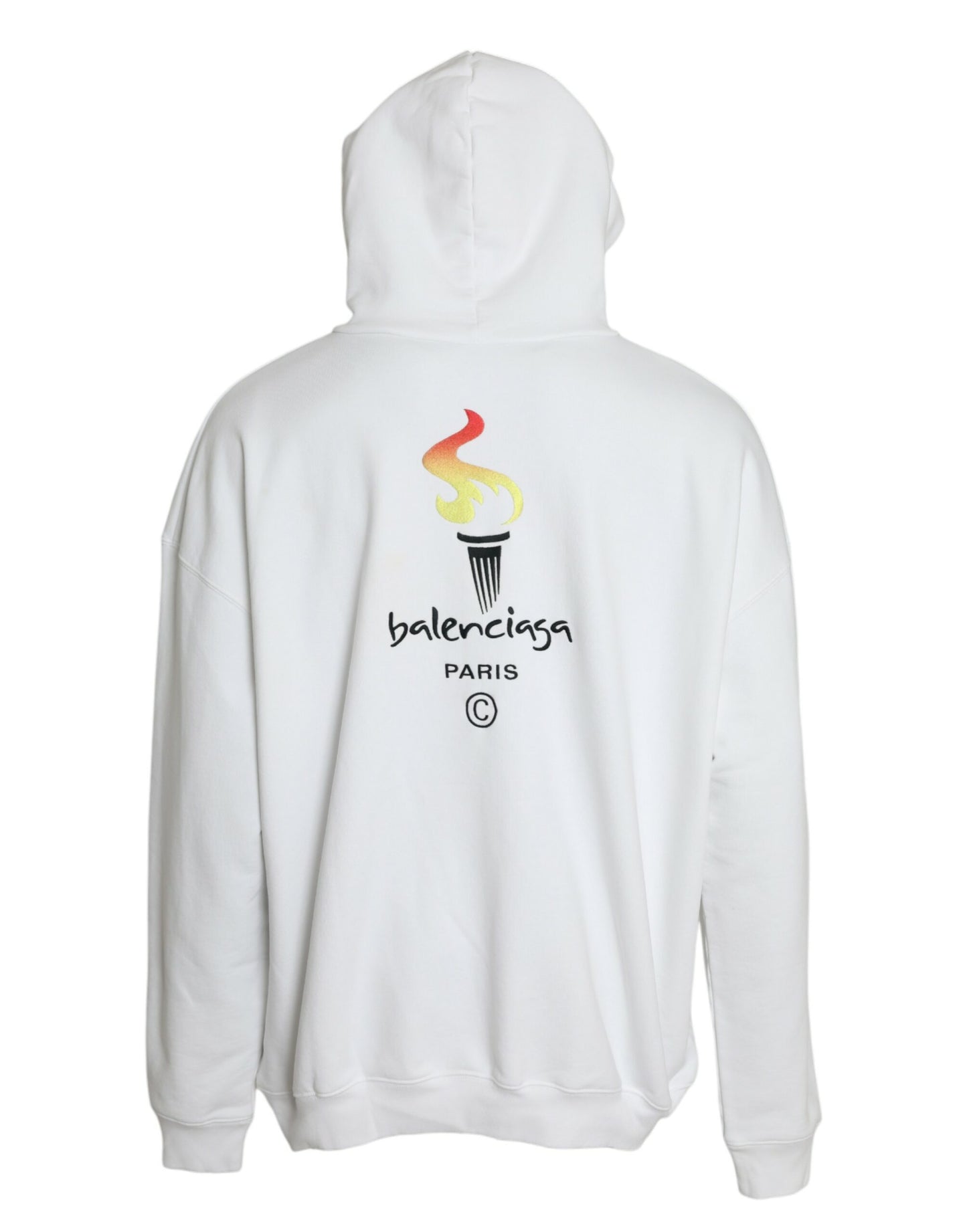 Sudadera con capucha y logotipo de algodón blanco