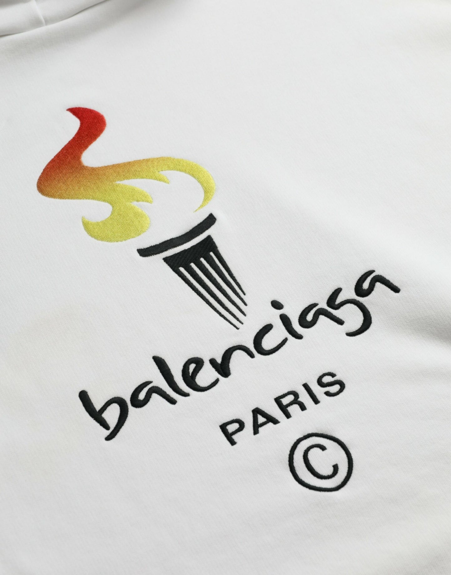 Sudadera con capucha y logotipo de algodón blanco