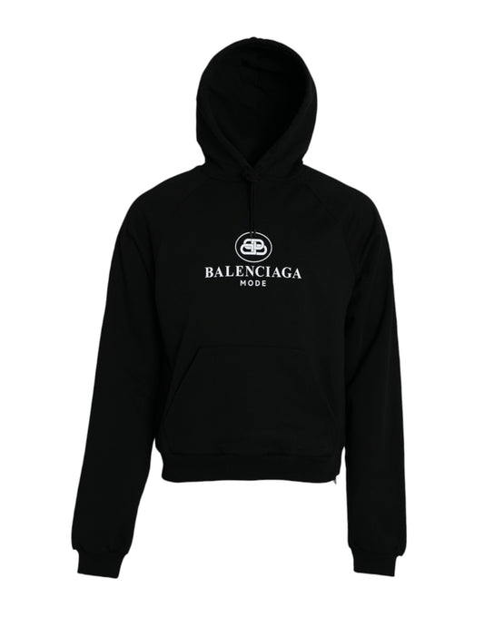 Sudadera con capucha y logotipo de algodón negro