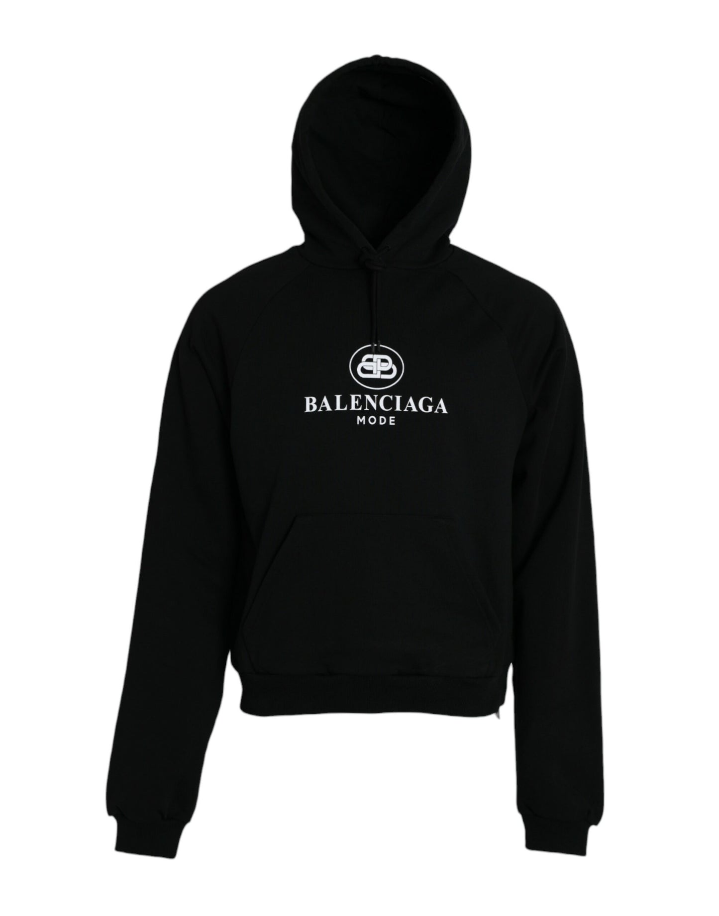 Sudadera con capucha y logotipo de algodón negro
