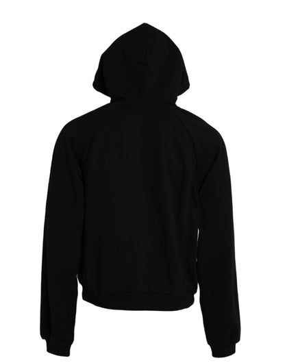 Sudadera con capucha y logotipo de algodón negro