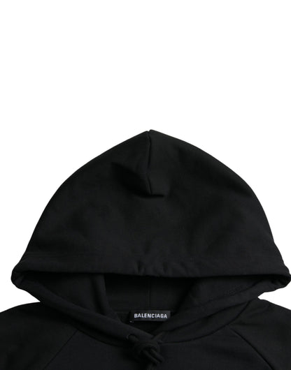 Sudadera con capucha y logotipo de algodón negro