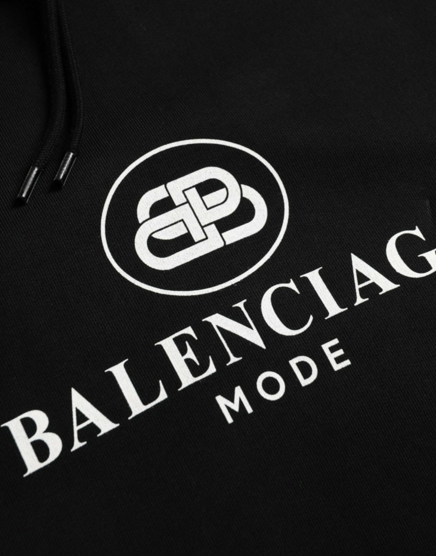 Sudadera con capucha y logotipo de algodón negro