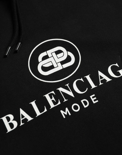 Sudadera con capucha y logotipo de algodón negro