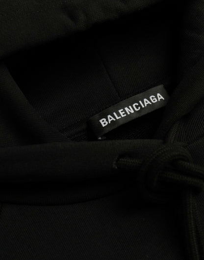 Sudadera con capucha y logotipo de algodón negro