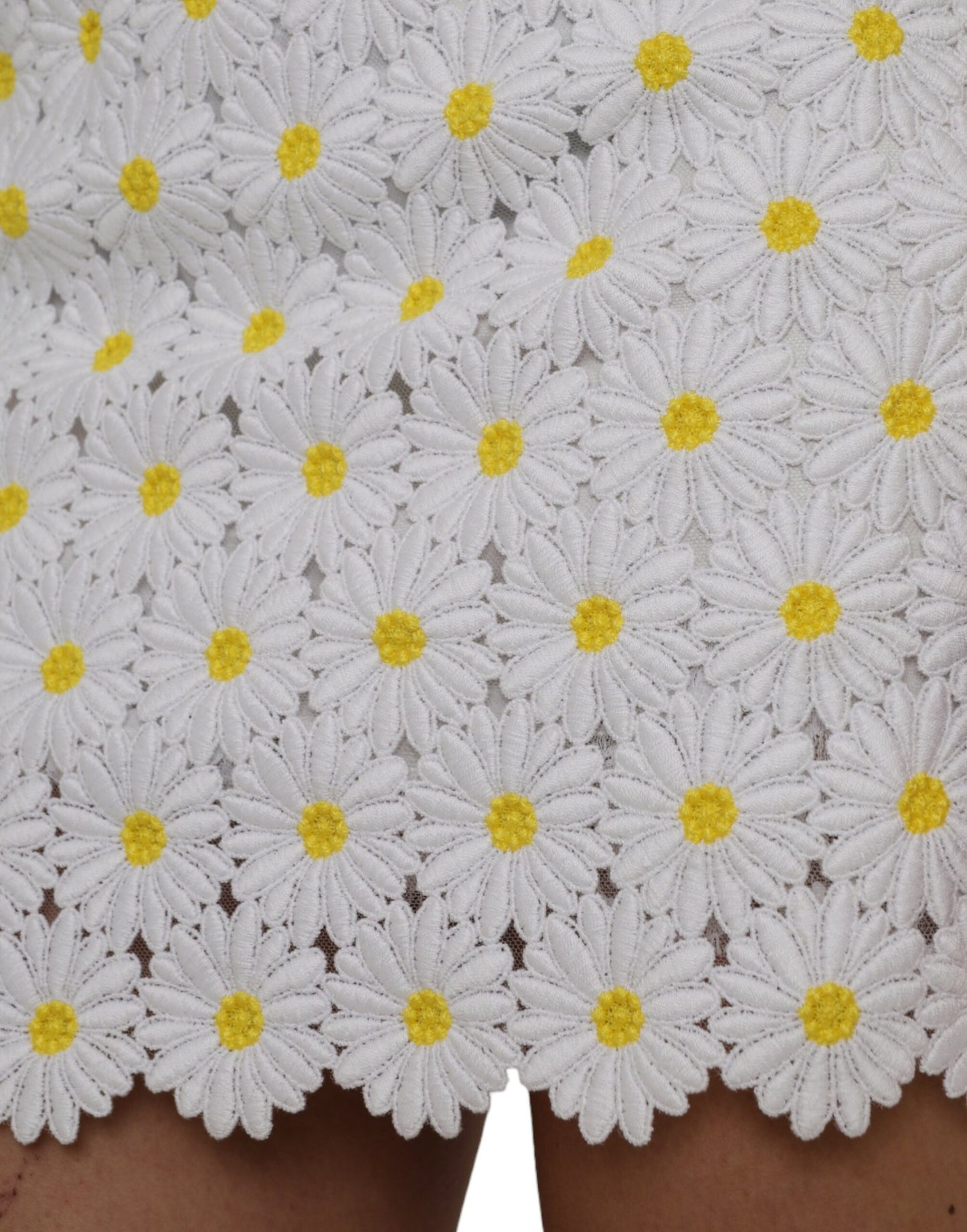 Minifalda blanca floral de corte A