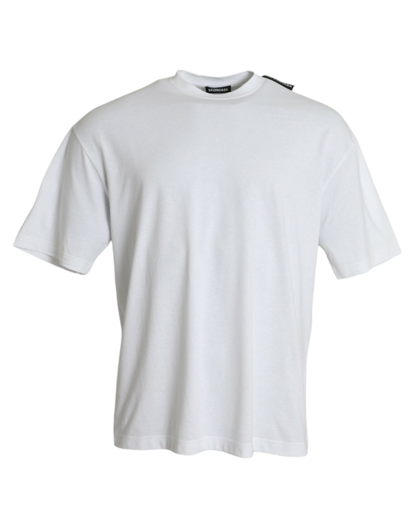 Camiseta de cuello redondo de jersey de algodón blanco roto