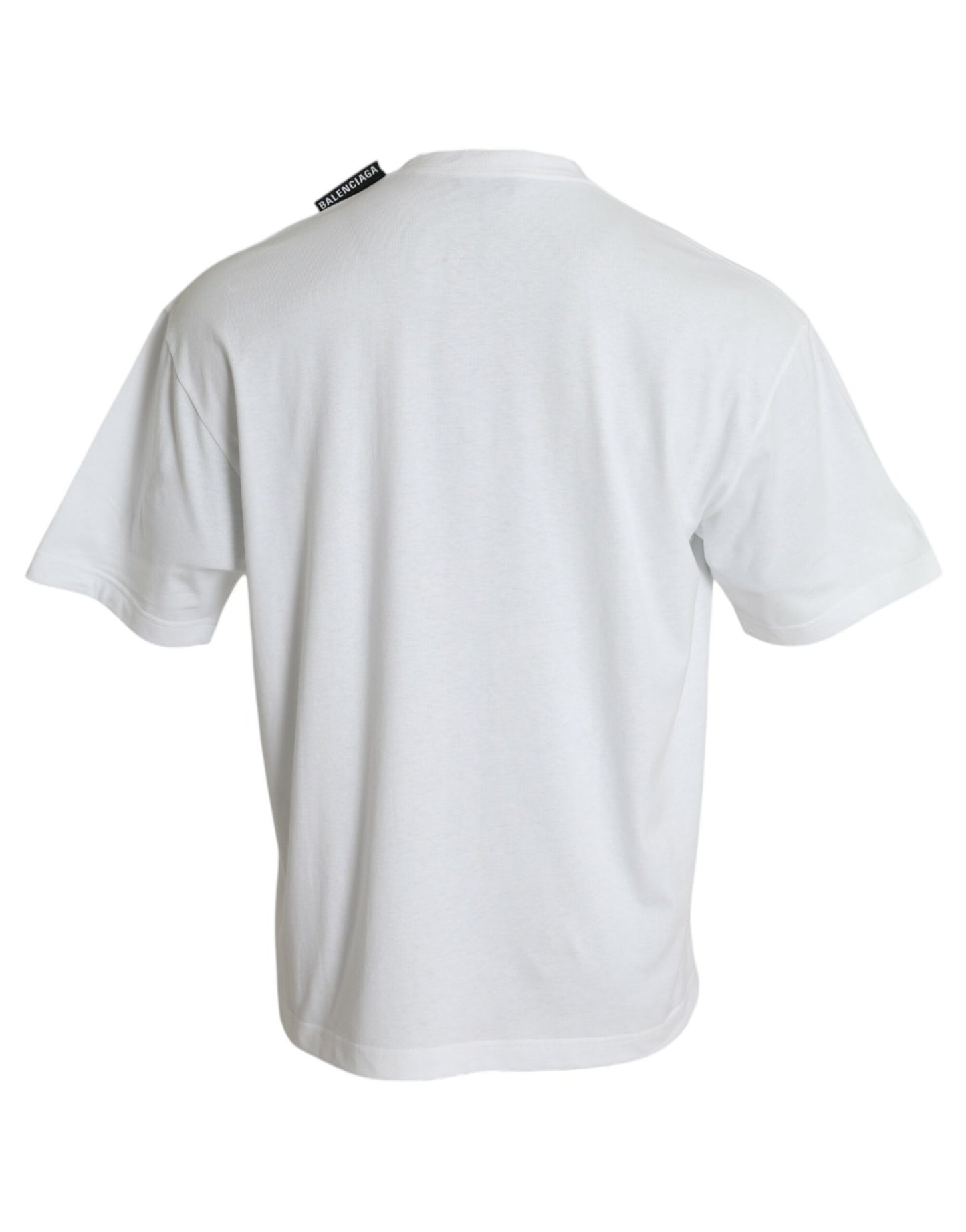 Camiseta de cuello redondo de jersey de algodón blanco roto