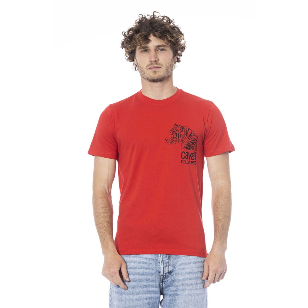 Camiseta roja de algodón para hombre