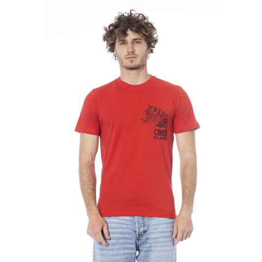 Camiseta roja de algodón para hombre