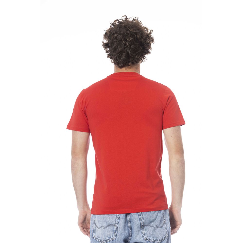 Camiseta roja de algodón para hombre