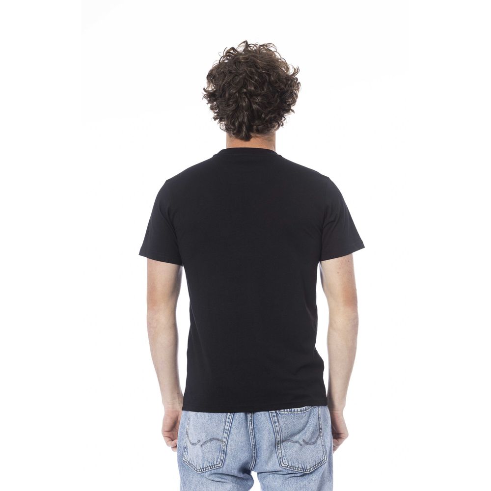 Camiseta negra de algodón para hombre