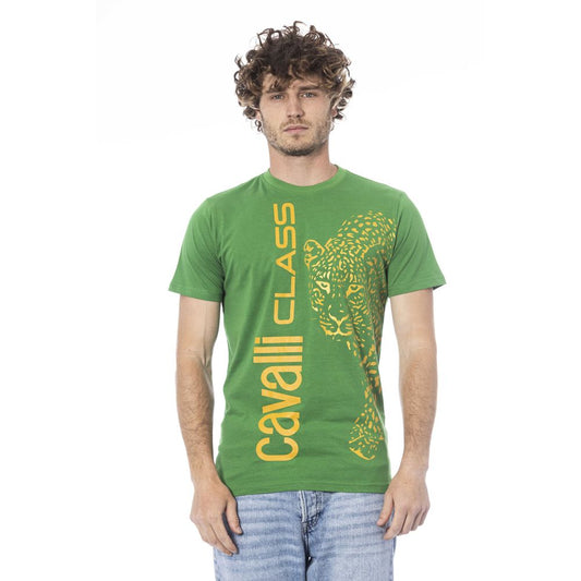 Camiseta de algodón verde para hombre