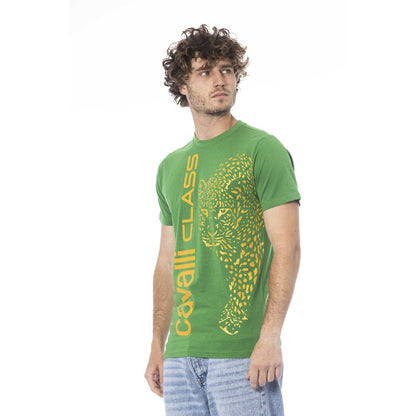 Camiseta de algodón verde para hombre