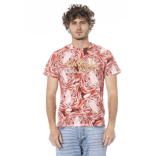 Camiseta roja de algodón para hombre
