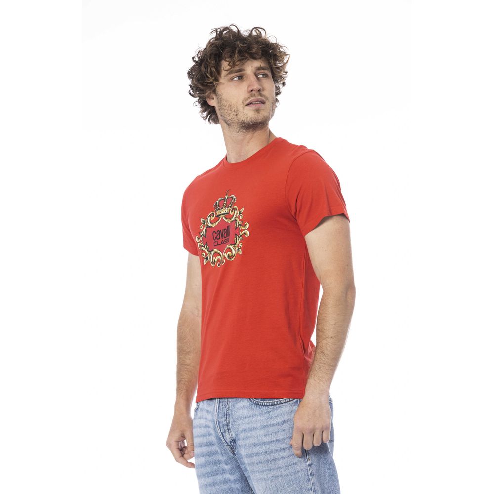 Camiseta roja de algodón para hombre