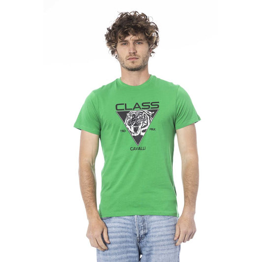 Camiseta de algodón verde para hombre