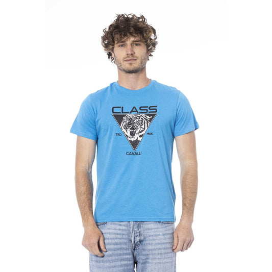Camiseta de algodón azul claro para hombre