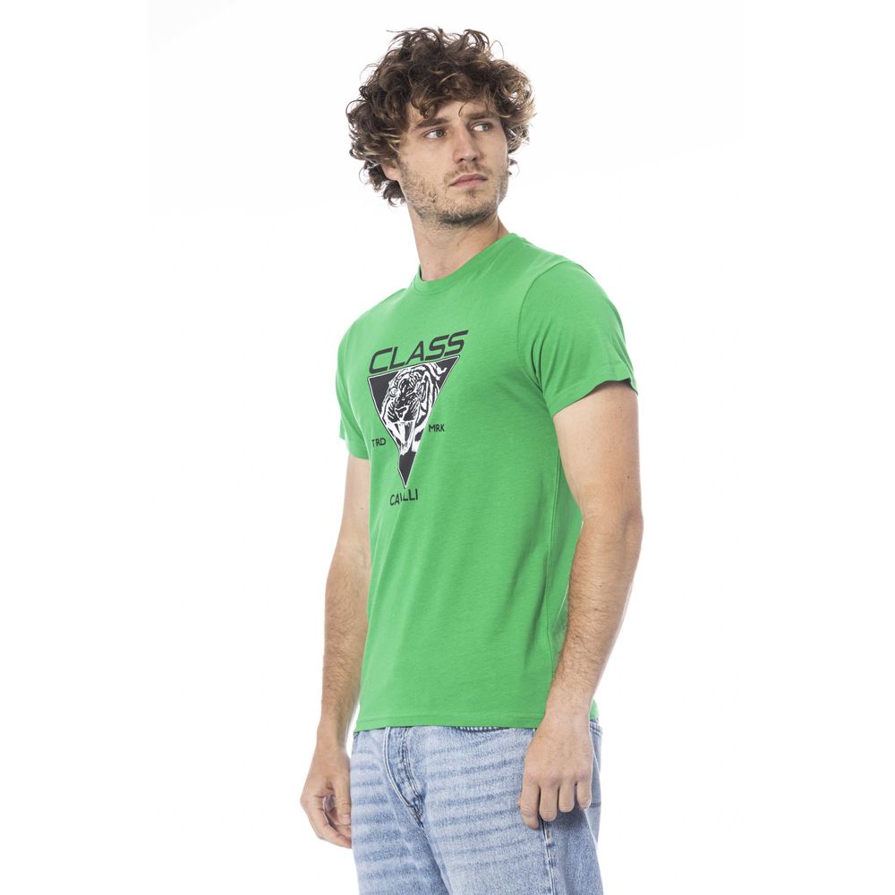 Camiseta de algodón verde para hombre