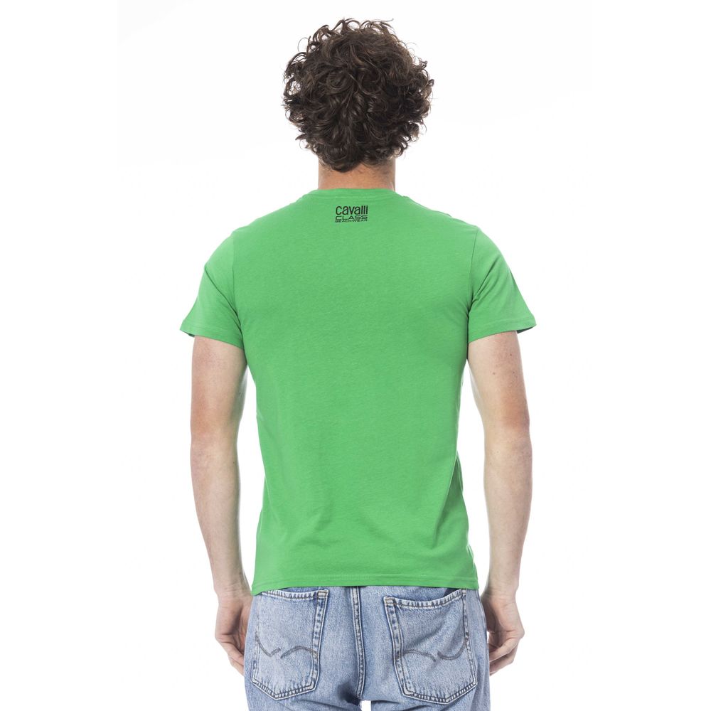 Camiseta de algodón verde para hombre