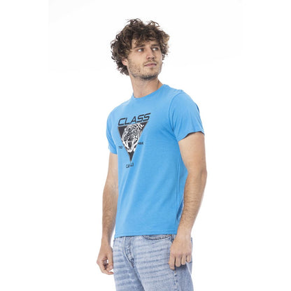 Camiseta de algodón azul claro para hombre