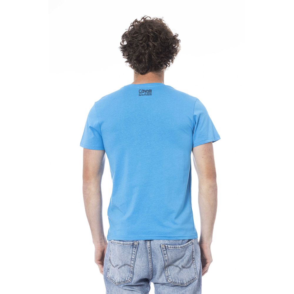 Camiseta de algodón azul claro para hombre
