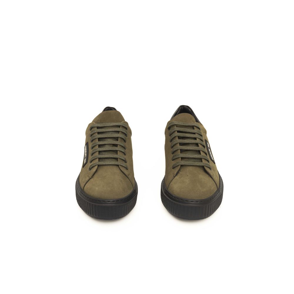 Zapatillas de piel verde para hombre