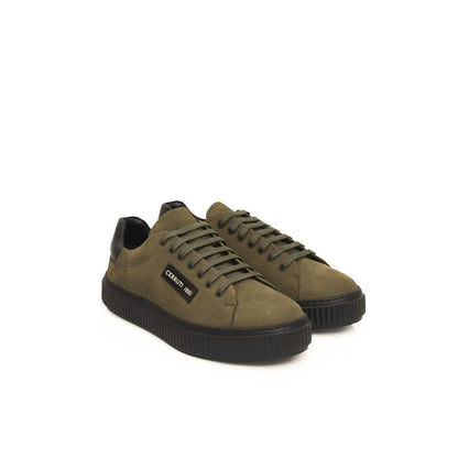 Zapatillas de piel verde para hombre