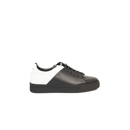 Zapatillas de cuero negro para hombre