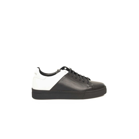 Zapatillas de cuero negro para hombre