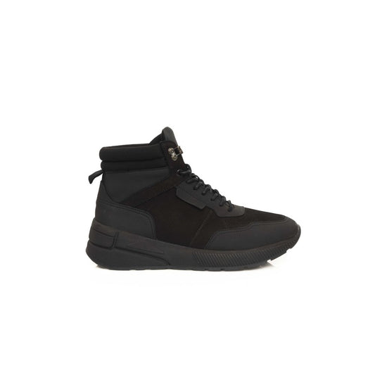 Zapatillas de cuero negro para hombre