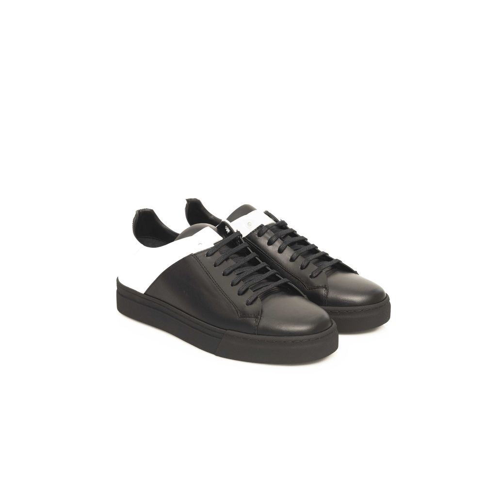 Zapatillas de cuero negro para hombre
