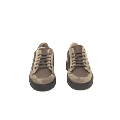 Zapatillas de piel beige para hombre