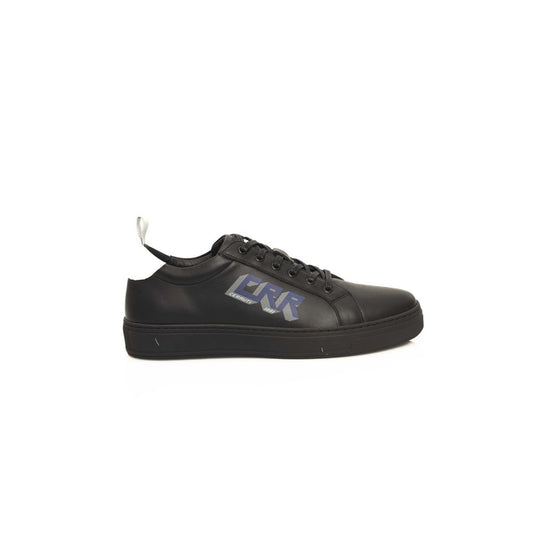 Zapatillas de cuero negro para hombre