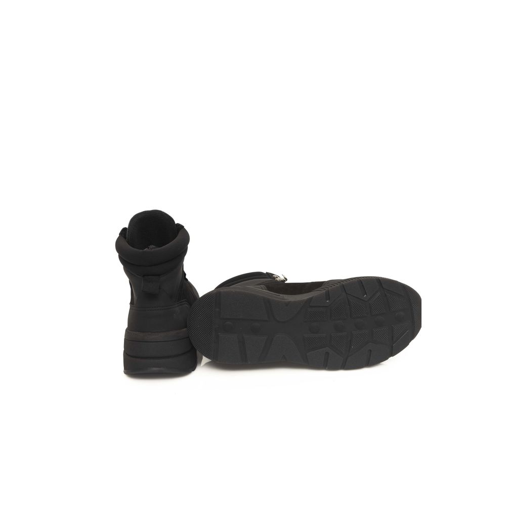 Zapatillas de cuero negro para hombre